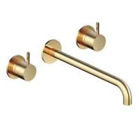 Hotbath Cobber inbouw wastafelkraan 25cm gepolijst messing - thumbnail