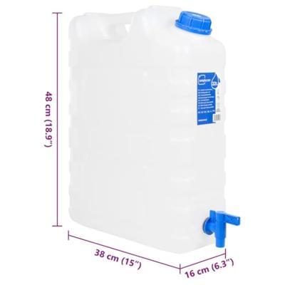 VidaXL Watertank met kraan 20 l kunststof transparant