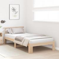 Bedframe met hoofdeinde Naturel 75 x 190 cm Massief grenenhout - thumbnail