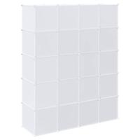 VidaXL Opbergmeubel met 20 vakken en ophangstangen polypropeen - thumbnail