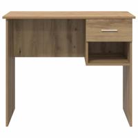 Bureau artisanaal eikenkleurig 90 x 49.5 x 75 cm Bewerkt hout - thumbnail