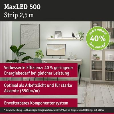 Paulmann MaxLED 500 71239 LED-strip 24 V/DC 2.5 m Neutraalwit 1 stuk(s) Paulmann MaxLED 500 71239 LED-strip 24 V/DC 2.5 m Neutraalwit 1 stuk(s)