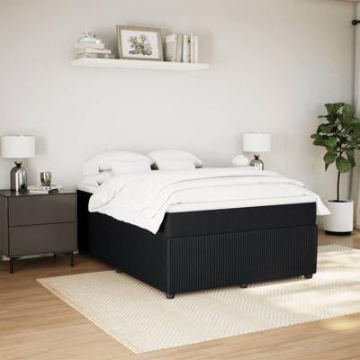 Boxspring met matras fluweel zwart 180x200 cm