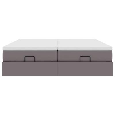 Ottoman bed met matrassen 180x200cm kunstleer grijs