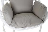 Hangende tuinstoel DKD Home Decor 90 x 70 x 110 cm Grijs Metaal Synthetische rotan Wit - thumbnail