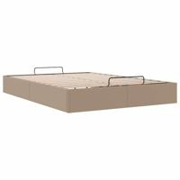 Bedframe zonder matras 140x200 cm kunstleer cappuccinokleurig - thumbnail