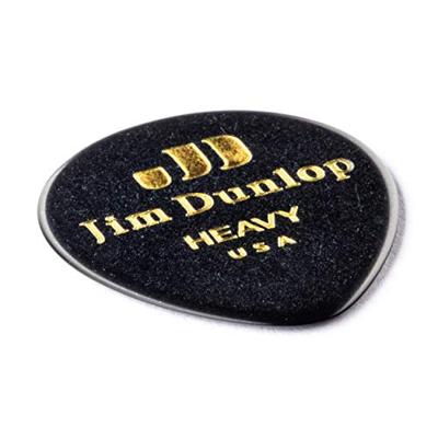 Dunlop 485P03HV Celluloid Teardrop Black Pick Heavy plectrumset (12 stuks) - thumbnail
