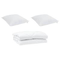 Dekbed met kussen 3 pcs Wit 240 x 260 cm Microfibre - thumbnail