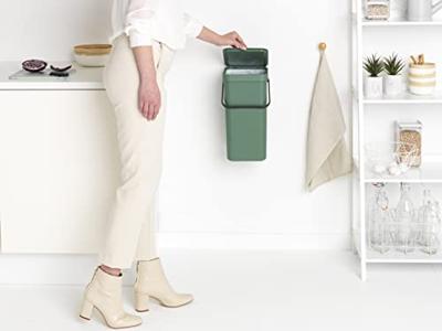 Brabantia Sort & Go afvalemmer 16 liter fir green - thumbnail
