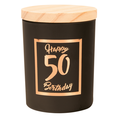 Paperdreams Geurkaars klein roze/zwart - 50 jaar