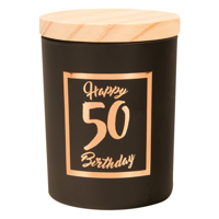 Paperdreams Geurkaars klein roze/zwart - 50 jaar - thumbnail