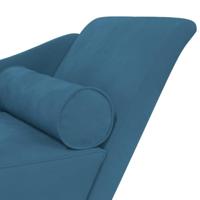 Chaise longue met kussens fluweel blauw - thumbnail