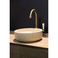 Forzalaqua Verona waskom 40x40x12cm Rond Natuursteen Travertin gezoet 100008 - thumbnail