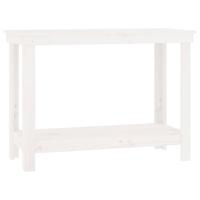 VidaXL Werkbank 110x50x80 cm massief grenenhout wit - thumbnail