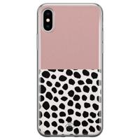 iPhone X/XS siliconen hoesje - Pink dots - thumbnail