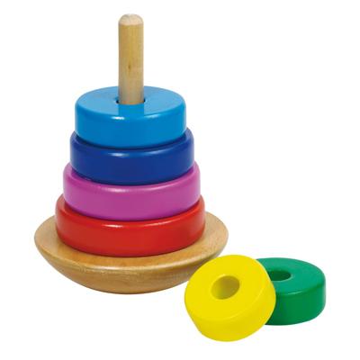 Goki houten stapeltoren kleur, 8dlg.