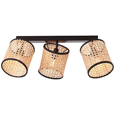 Brilliant Rotan plafondlampWiley 3-lichts - 99535/06