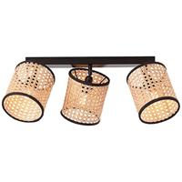Brilliant Rotan plafondlampWiley 3-lichts - 99535/06 - thumbnail