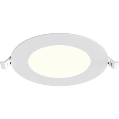 LED Downlight Inbouwspot - Brinton Thin - 6W 470lm 120° Bundelhoek - Natuurlijk Wit 4000K - IP40 - Rond - Wit - Ø128mm Buitenmaat - Ø110mm Zaagmaat