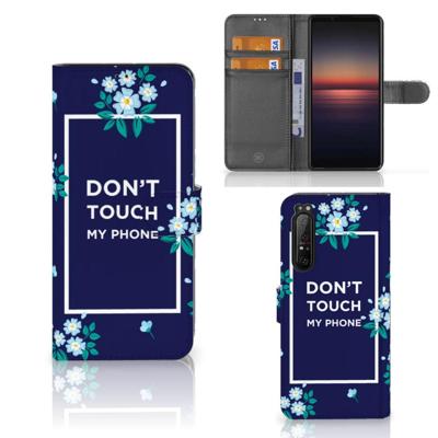 Sony Xperia 1 II Portemonnee Hoesje Flowers Blue DTMP Sony Xperia 1 II Portemonnee Hoesje Flowers Blue DTMP