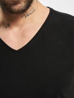 Petrol Industries T-Shirt Basic V-Neck Bodyfit Two Pack Black - thumbnail