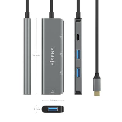 Aisens USB-hub, A109-0762, grijs, 1 stuk