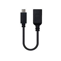 Nanocable 10.01.4201-3G USB-C OTG-kabel (On-The-GO) USB 3.1, overdrachtsnelheid tot 5 GB/s, tot 3 belastingversterkers, Gen1, mannelijk vrouwelijk, type C/M-A/H, zwart, 15 cms - thumbnail