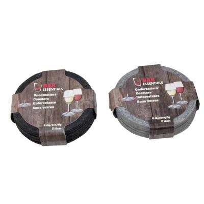 Bar Essentials Vilten Onderzetters 10 cm 6 Stuks