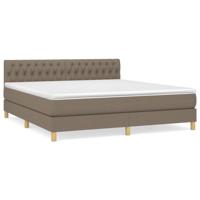 Boxspring met matras stof taupe 180x200 cm - thumbnail