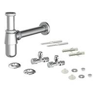 Kirchhoff Bassinflessenvangerset, 1 1/4" x 32 mm, met bevestiging en 2x haakse-kraan - 98800004 - thumbnail