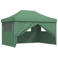 Partytent inklapbaar pop-up met 4 zijwanden groen - thumbnail