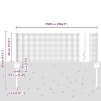 VidaXL Hek met paal zilver 0,4 x 25 m staal - thumbnail