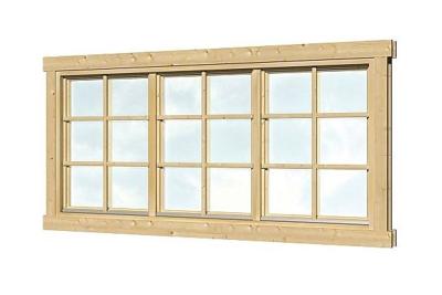 Driedelig draai/kiepraam L1 212x96,6 cm 28-70 mm- - Hout- Tuindeco