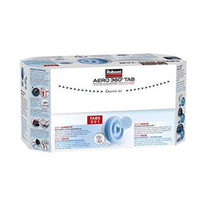 Rubson navulling voor ontvochtiger AERO 360, doos van 4 tabs van 450 gram, neutraal