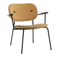 Menu Co Loungestoel Volledig Gestoffeerd Zwart - Donker Gebeitst Eiken / Moss 022 - thumbnail