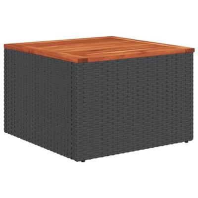 9-delige Loungeset met kussens poly rattan zwart