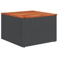 5-delige Loungeset met kussens poly rattan zwart - thumbnail