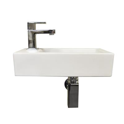 Fontein BWS Rinka 36,5x18x9 cm Kraangat Links Mat Wit