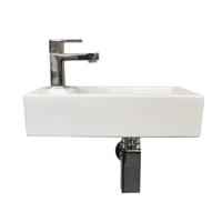 Fontein BWS Rinka 36,5x18x9 cm Kraangat Links Mat Wit - thumbnail