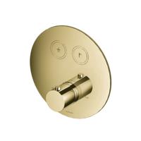 Douchethermostaat Hotbath Cobber Inbouw 2 Pushbuttons Rond Gepolijst Messing PVD (excl. inbouwdeel) - thumbnail