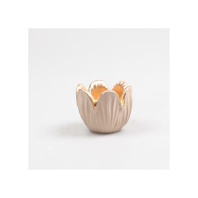 Waxinelichthouder tulp camel 8,5x6,5cm