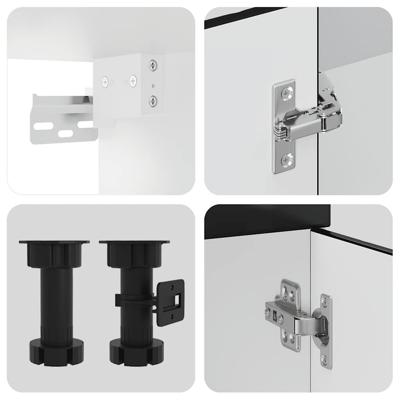 11-delige Keukenkastenset Porto bewerkt hout zwart