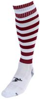 Precision voetbalsokken Hooped unisex nylon wit/donkerrood - thumbnail