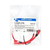 LogiLink CU0149 USB-kabel 0,3 m 2.0 USB A Micro-USB A Rood - thumbnail