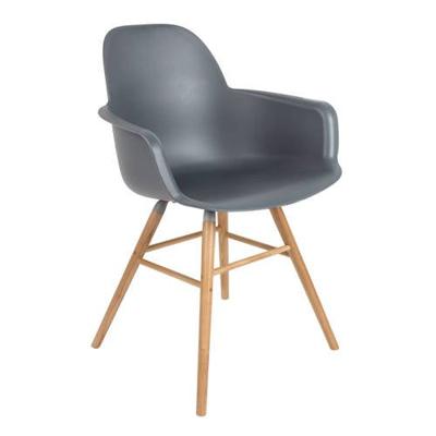 Zuiver Eetkamerstoel 'Albert Kuip' Met armleuning, PP en essen, kleur Donkergrijs