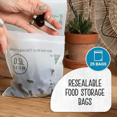 Eco Green Living Composteerbare hersluitbare bewaarzakjes 0,5 liter - 15 stuks