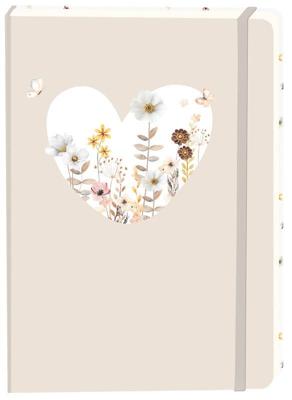 Notitieboek wit hart a5 lijn 92pag sc beige