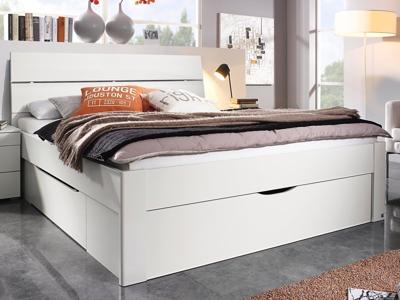 Bed SCARLETT 180x200 cm wit met drie lades met hoofdeinde Bed SCARLETT 180x200 cm wit met drie lades met hoofdeinde