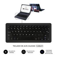 SUBBLIM KeyTab USB England beschermhoes met toetsenbord tablet 10,1 inch microUSB adapter type C klapsluiting - thumbnail