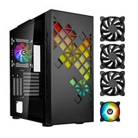PC-behuizing zonder voeding - BITFENIX Tracery ARGB (zwart) - Middelgrote toren - E-ATX-formaat - thumbnail